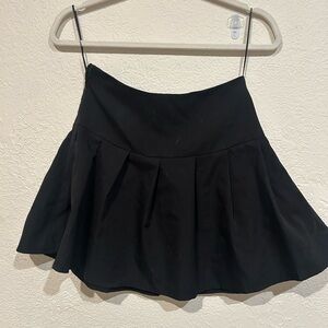 SHEIN Black Pleated Mini Skater Skirt